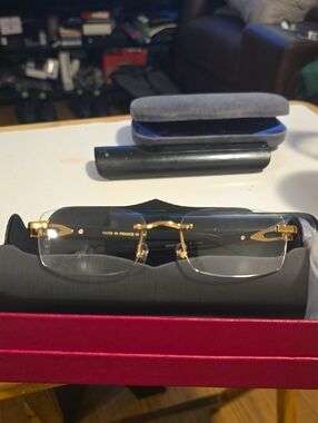 Gold Rimless Designer Eyeglasses